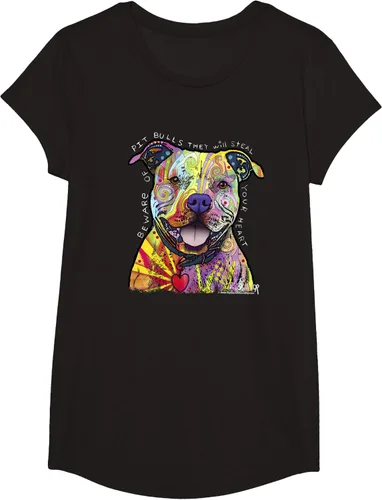 Vista 4 de Beware Of Pit Bulls, Dean Russo Pitbull Original - Camiseta para amantes de los perros, Negro