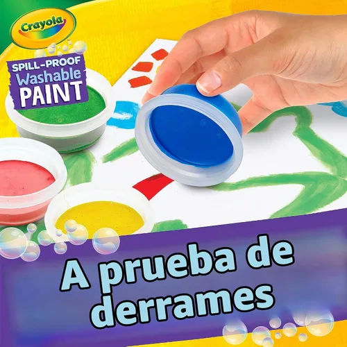 Vista 2 de Crayola Juego de Pintura a Prueba de Derrames (25 unidades), Pintura Lavable para Niños, Suministros de Manualidades para Niños, Regalo Navideño