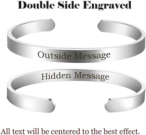 Vista 5 de Enni of York Pulseras personalizadas para mujeres, regalos inspiradores para mujeres, niñas, hombres, motivacionales, cumpleaños, amistad, mantra