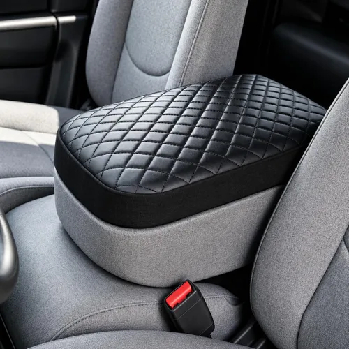 Vista 113 de Great-luck Funda de cuero para consola central, almohadilla para reposabrazos, accesorios de cubierta de caja (costuras rojas) para BMW X1 2023 2024