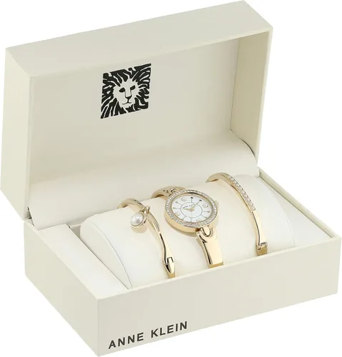 Vista 2 de Anne Klein Womens Premium Crystal Accented Watch and Bangle Set AK3288