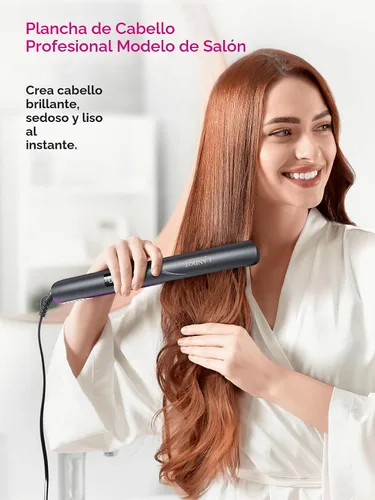 Vista 2 de LANDOT Plancha de pelo de 1 pulgada, cerámica iónica, doble voltaje