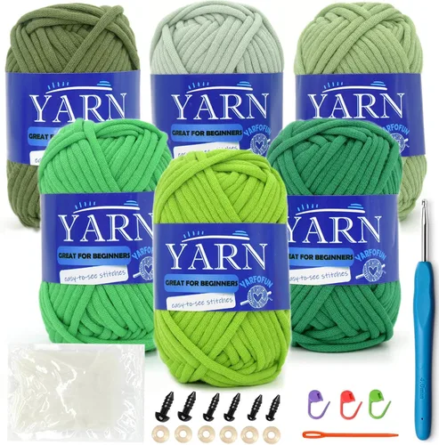Vista 10 de Paquete de 6 hilos de ganchillo para principiantes, colores arcoíris, multicolor, hilo de ganchillo de algodón para tejer a ganchillo, para Serie