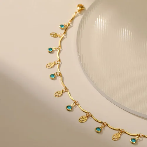 Vista 26 de Tobillera para mujer, chapada en oro de 18 quilates, tobillera con dije de oro, impermeable, para verano, playa, cadena de pie, joyería para regalos