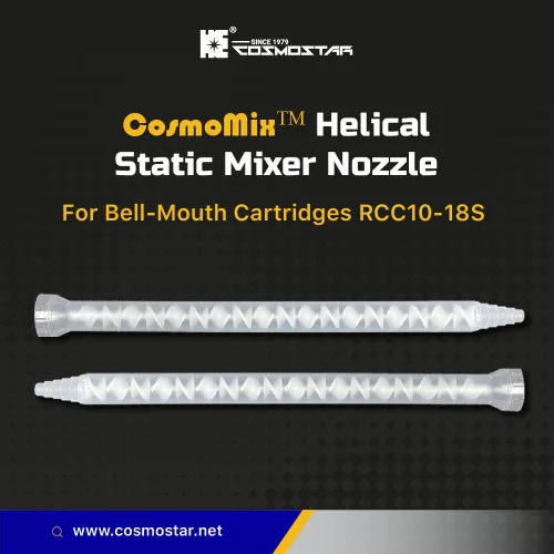 Vista 2 de CosmoMix - Tubo de boquilla para mezclador estático helicoidal, boca de campana, 8.5 pulgadas, 18 elementos, 10 piezas, mezclador estático, mezcla