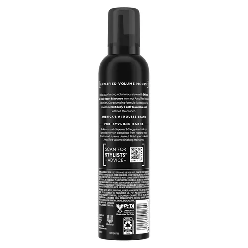 Vista 2 de TRESemmé Mousse voluminizadora con volumen amplificado para 24H de elevación y cuerpo con tecnología Pro Lock 310 ml