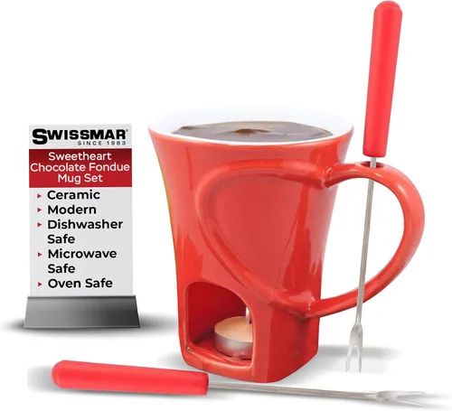 Vista 8 de Swissmar F12064 Juego de tazas de fondue de chocolate nostalgia de 4 piezas
