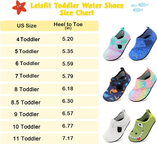Vista 5 de LeIsfIt Zapatos de agua para niños y niñas, zapatos de playa para bebés, calcetines acuáticos antideslizantes para niños