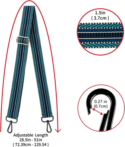 Vista 181 de ZOOEASS Hebillas de níquel Correa ancha para el hombro ajustable de repuesto para cinturón de pistola, hebilla de guitarra estilo bandolera