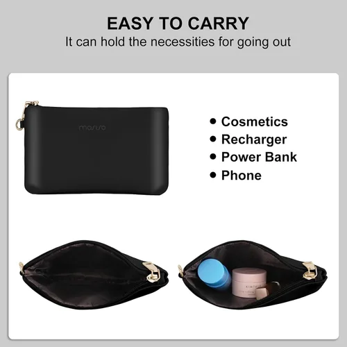 Vista 7 de MOSISO Bolsa de mano para laptop para mujer, 15.6 pulgadas, piel sintética, bolsa de trabajo para laptop con hebilla de solapa y bolso de mano, Negro