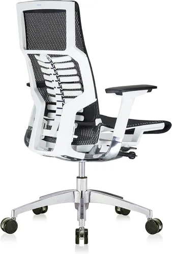 Vista 5 de POwerFIT Exec Silla Negro MESH ASIENTO Y Respaldo-Marco Blanco
