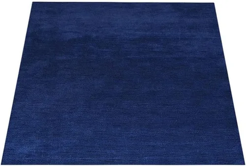 Vista 3 de Alfombras de área de lana anudadas a mano en telar, ecológicas - 10'x10', cuadradas, color aguamarina, diseño liso sólido, alfombras de área gruesas