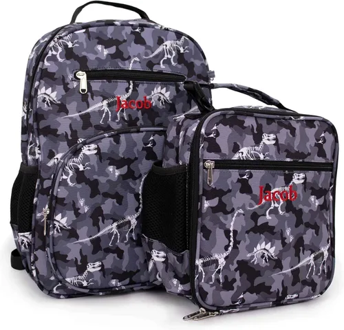 Vista 15 de DIBSIES - Mochila personalizada de la colección Adventure (dinosaurio camuflado)