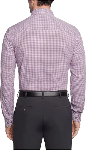 Vista 2 de Kenneth Cole Unlisted - Camisa de vestir para hombre, ajuste delgado, cuadros y rayas (estampadas)