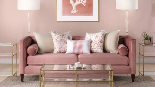 Vista 11 de Jennifer Taylor Home - Sofá modelo Jack, color vino borgoña terciopelo