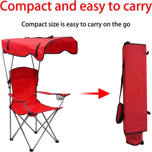 Vista 3 de Camping Folding Chair with Canopy Outdoor Portable Beach Canopy Outdoor Fishing Portable Sun Shade Folding Oxford Fabric Black 50 * 50 * 90/120CM