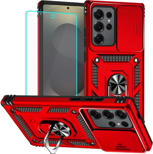 Vista 28 de HNHYGETE Funda para Samsung A13 5G, Galaxy A13 5G con protector de pantalla, soporte giratorio de grado militar de 360° (resistente), fundas Negro