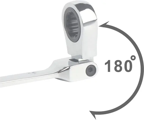 Vista 4 de Llave de trinquete flexible de 0.394 in, acero al cromo vanadio, 72 dientes Para maquinaria, reparación de automóviles, fontanería, mejoras