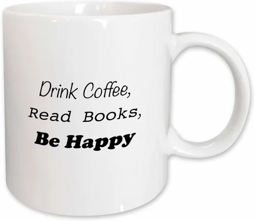Vista 8 de 3dRose Bebe café, lee libros, Be Happy Taza amarilla de dos tonos de 15 oz