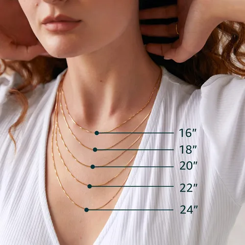 Vista 2 de PAVOI Italian Solid 925 Sterling Silver, 22K Gold Plated Chain Necklaces Snake, Square Box, Cable, Super Flex Curb, Miami Cuban and Rope