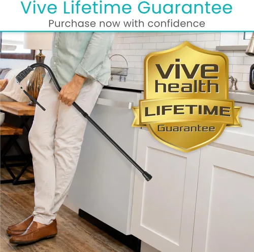 Vista 9 de Vive Walking Cane for Women, Men, Elderly - Patented Offset Grip - Lightweight Adjustable Walking Aid with a Non-Slip Tip - Sturdy Balancing