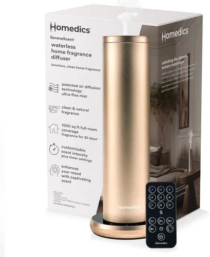 Vista 10 de Homedics SereneScent Difusor de fragancia para el hogar sin agua, uso con aceite Homedics SereneScent (se vende por separado), tecnología patentada