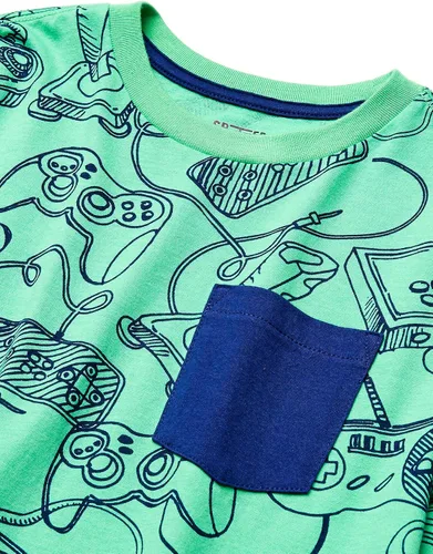 Vista 2 de Tienda Essentials Camisetas de manga corta para niños y niños pequeños (cebra previamente manchada), multipacks