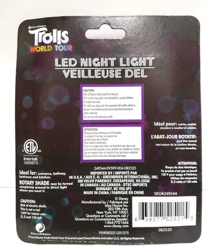 Vista 3 de Trolls World Tour Poppy - Luz nocturna giratoria LED