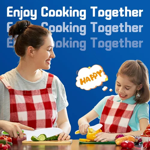 Vista 6 de Yeeammk Montessori - Juego de cuchillos para niños pequeños, 3 cuchillos seguros para niños para cocina real, juegos de cocina, herramientas