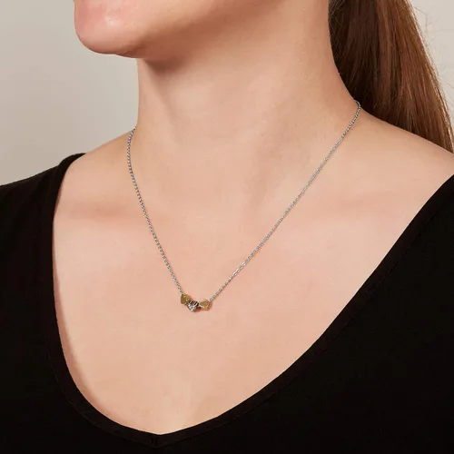 Vista 4 de Fossil Collar de cadena con colgante de plata de ley o acero inoxidable plateado para mujer, Acero inoxidable