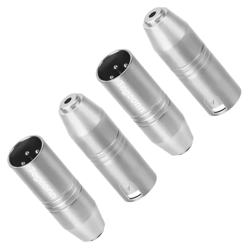 Vista 8 de XLR macho a 0.138 in hembra adaptador de cable, convertidor de conector TRS estéreo equilibrado de 2 pies, 3 pines (1/8 pulgadas)