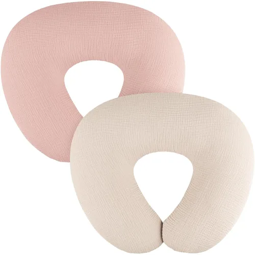 Vista 13 de MairMore Paquete de 2 Fundas de Almohada de Muselina para Lactancia, Transpirables 100% Algodón, Fundas Deslizables para Almohadas de Lactancia