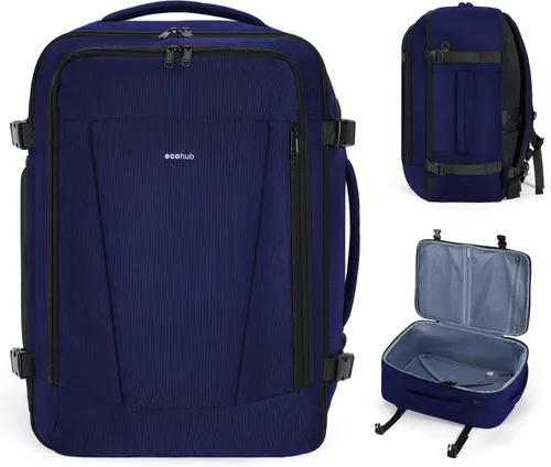 Vista 11 de ECOHUB United Airlines - Mochila de viaje pequeña de 17 pulgadas, bolsa de artículos personales de 16.7 x 10 x 8 pulgadas con 13 bolsillos con Negro