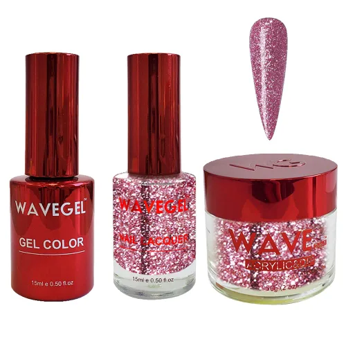 Vista 86 de WAVEGEL - Juego de gel de remojo, laca de uñas y polvo acrílico y polvo de inmersión a juego - Colección Queen - #001 Negro sedoso