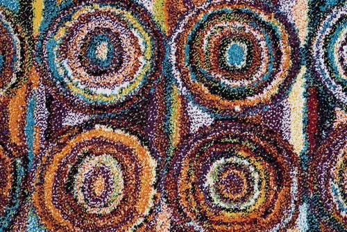 Vista 4 de Tayse Kadin - Alfombra con diseño de círculos, Polipropileno