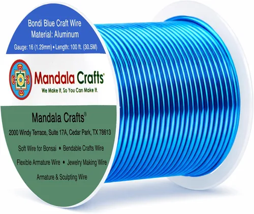 Vista 122 de Mandala Crafts - Alambre de aluminio anodizado de calibre 22 para hacer joyas - 137.2 m de alambre flexible surtido y coloreado - Doble para bonsái