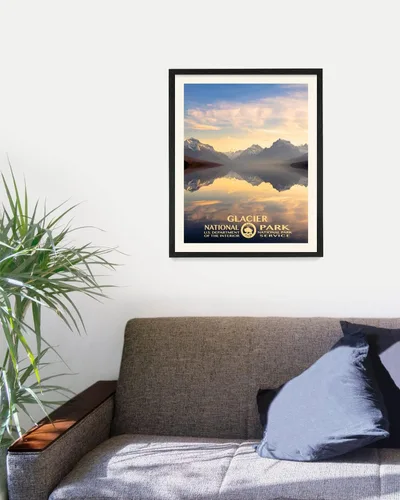 Vista 2 de Póster del Parque Nacional Glaciar - Arte de pared WPA - Póster de viaje para decoración del hogar - Regalo de inauguración de la casa - Impresión