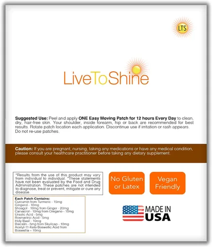Vista 5 de Live To Shine Paquete de parches D de curcumina de cúrcuma y calcio y magnesio, sigue moviéndose, mantente fuerte, suministro para 30 días cada