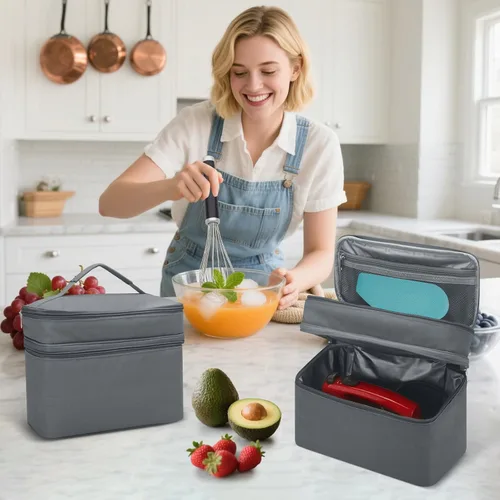 Vista 7 de Funda para batidora de mano para ayuda de cocina, bolsa de almacenamiento de accesorios para licuadora de inmersión, bolsa de transporte de mano