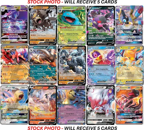 Vista 5 de Lote de 5 cartas ultra raras de Pokémon - V, Gx, ex, variedad surtida, sin duplicados