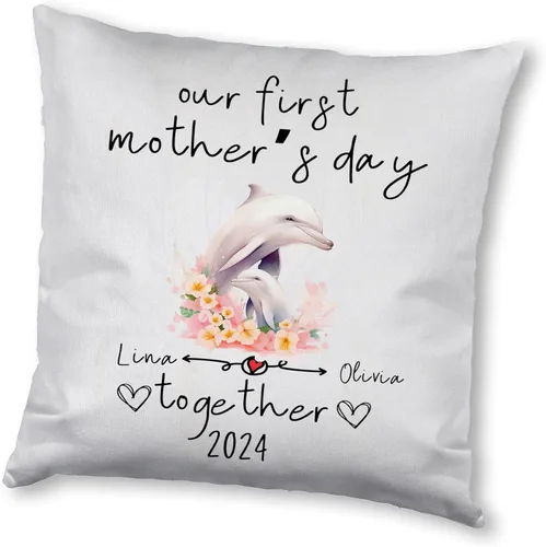 Vista 12 de Delfín del Día de la Madre, funda de almohada personalizada para el hogar, regalo para mamá, abuela, para ella