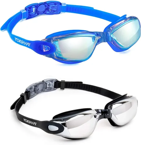 Vista 20 de Gafas de natación: paquete de 2 gafas de natación antivaho, sin fugas, protección UV, para adultos, hombres, mujeres, jóvenes