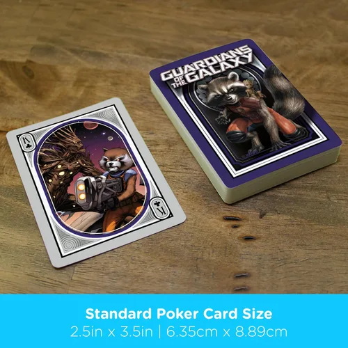 Vista 5 de AQUARIUS Guardians of the Galaxy Rocket & Groot Nouveau - Baraja de cartas con temática de cómic para tus juegos de cartas favoritos - Productos