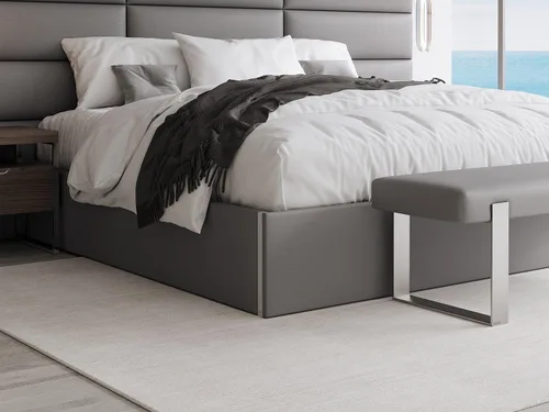Vista 22 de VANT Cama de plataforma tapizada, tamaño Queen, color beige Boucle, marco de cama de fácil montaje, no necesita somier, base para un apoyo óptimo