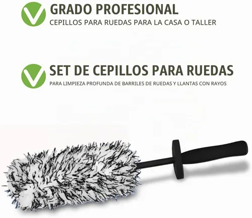 Vista 7 de Cepillo de limpieza de rueda de coche, lana sintética suave, sin metal