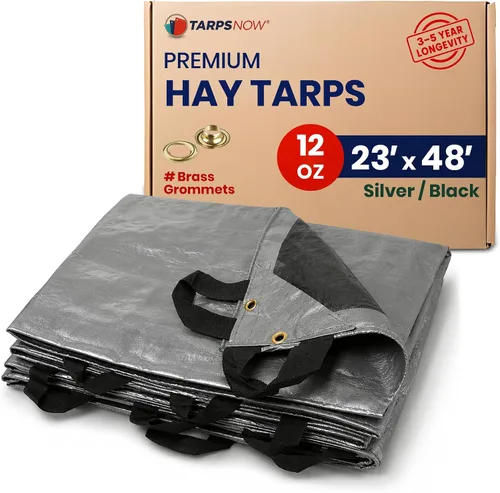 Vista 16 de Tarps Now Lona de heno impermeable resistente de 25 x 33 pies Cubierta de lona de polietileno multiusos de 12 mil Ojales de latón #2