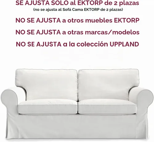 Vista 2 de TLYESD Ektorp - Funda de repuesto para sofá IKEA Ektorp, funda de sofá Ektorp de 2 asientos, solo funda Ektorp (océano oscuro diario)