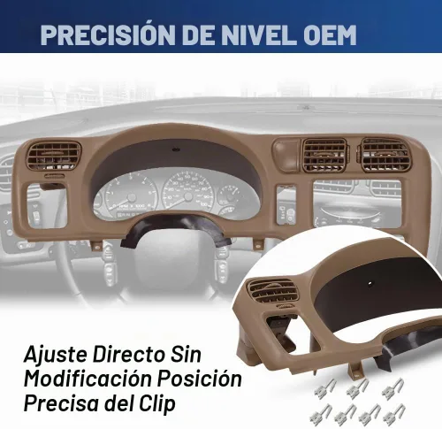Vista 5 de PIT66 Bisel del Tablero de Instrumentos Cluster Bisel del Tablero Trim, Compatible con Chevy Blazer S10 GMC Jimmy Sonoma 1998 1999 2000 2001 2002
