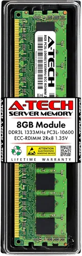 Vista 28 de A-Tech 4GB DDR3 1333MHz PC3-10600R ECC RDIMM 1Rx4 Rango único 1.5V Registrado DIMM 240-Pin Módulo de actualización de memoria RAM de servidor