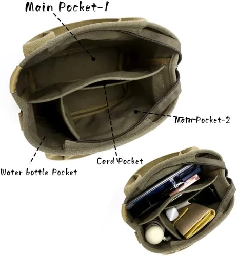Vista 4 de Bolso pequeño con estilo, mini bolso de hombro de lona, bolso de mensajero para mujer, con cremallera, organizador con bolsillos